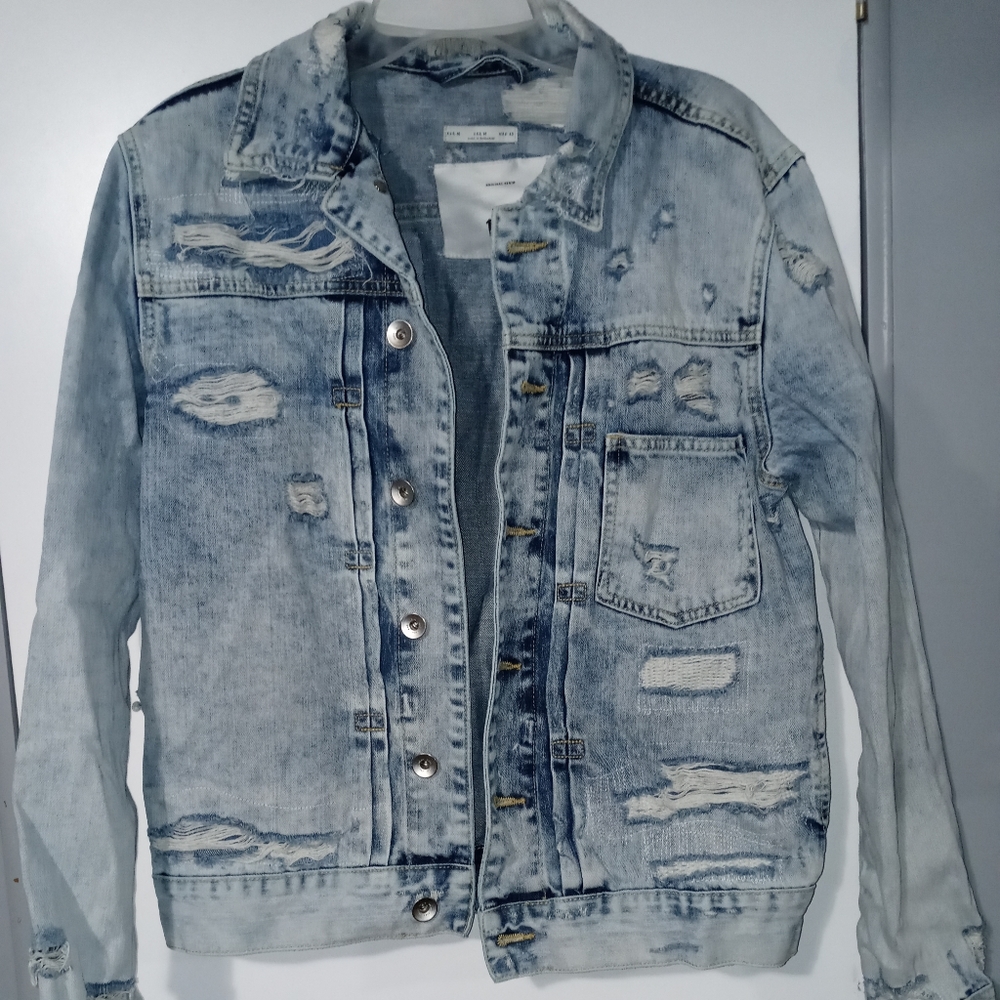 Medium distressed jean jacket